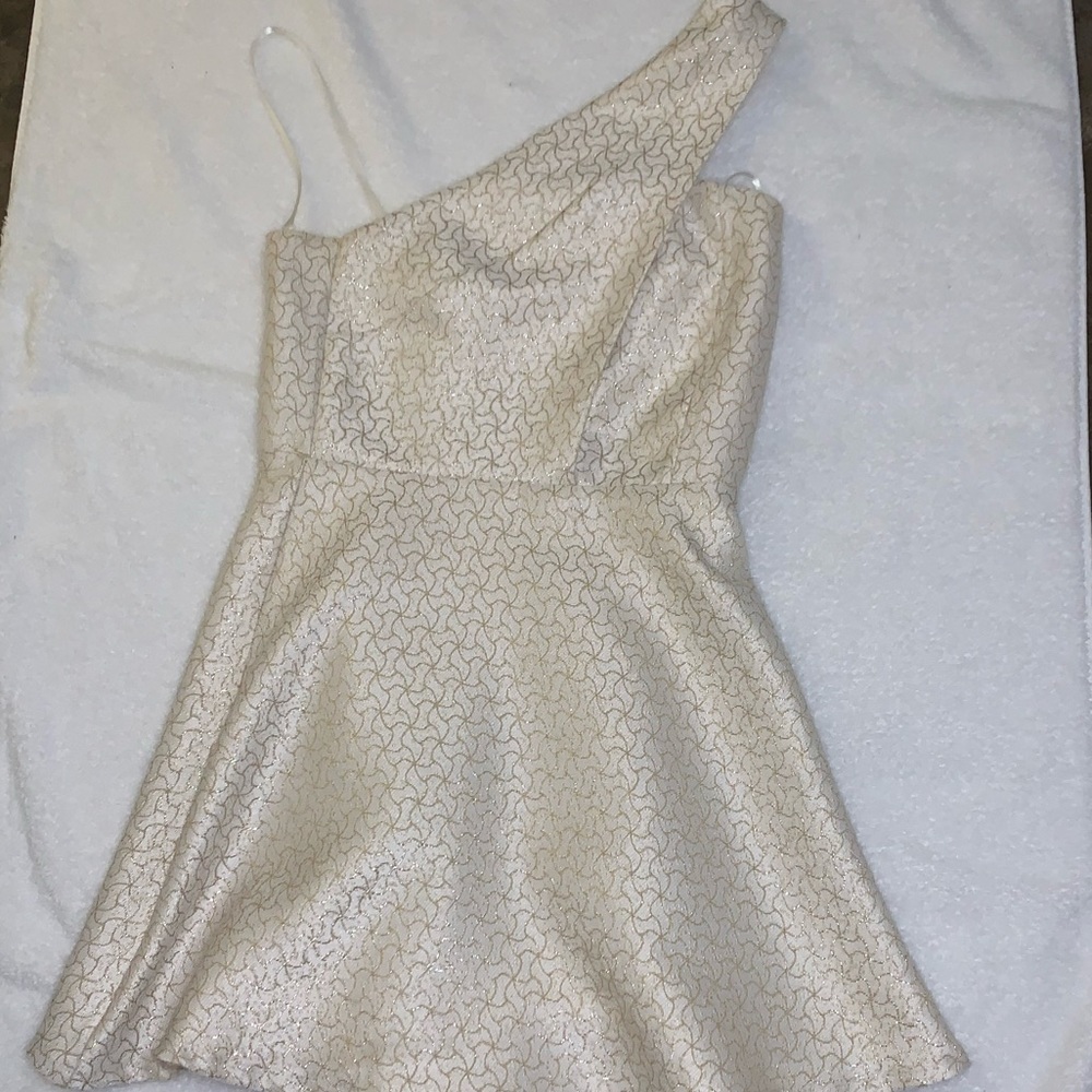 Miss Behave Cream and Gold Dress